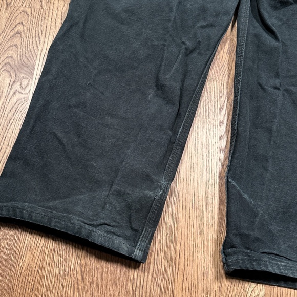 Carhartt Distressed Double Knee Loose Fit Washed Duck Canvas Black Pants Mens 40 - Picture 9 of 12
